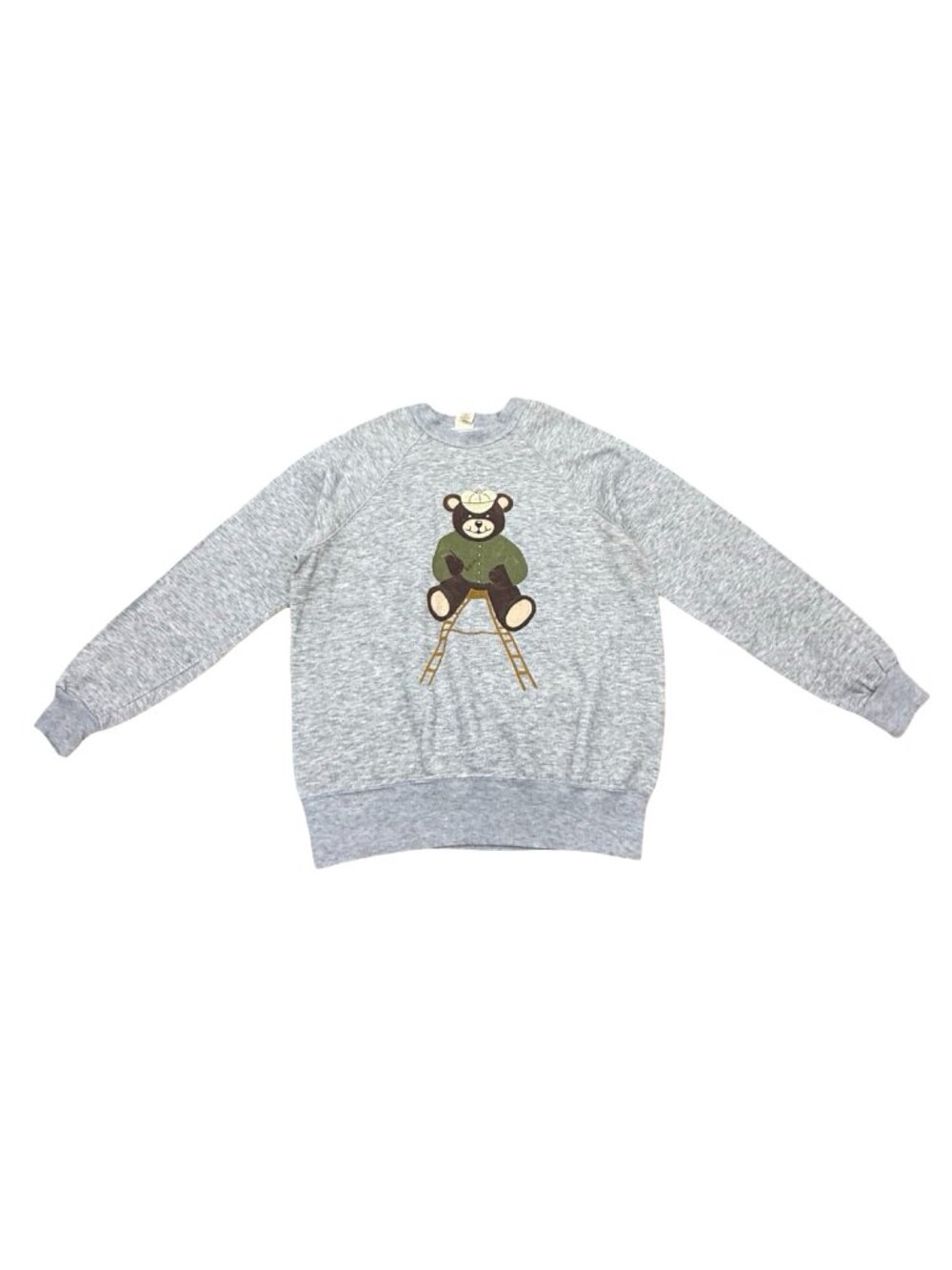 Vintage 1990s Challenger USA Made Teddy Bear Heather Gray Crewneck Sweatshirt